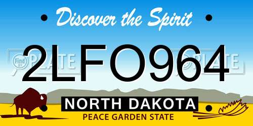 2LFO964 North Dakota License Plate