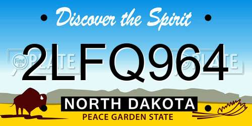 2LFQ964 North Dakota License Plate