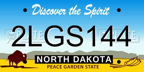 2LGS144 North Dakota License Plate