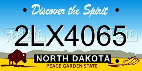 2LX4065 North Dakota License Plate