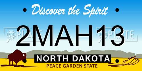 2MAH13 North Dakota License Plate