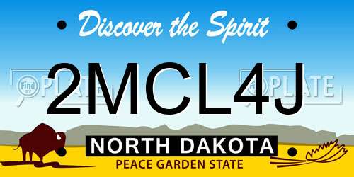 2MCL4J North Dakota License Plate