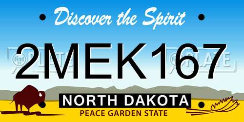 2MEK167 North Dakota License Plate