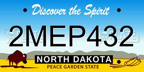 2MEP432 North Dakota License Plate