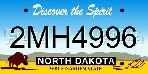 2MH4996 North Dakota License Plate