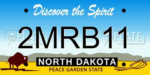 2MRB11 North Dakota License Plate