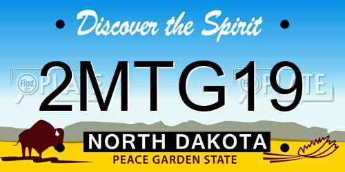 2MTG19 North Dakota License Plate
