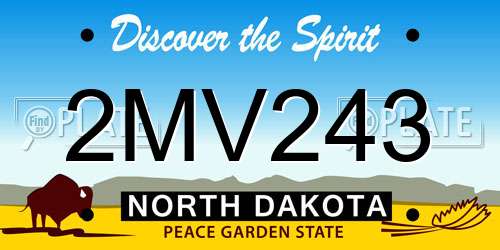 2MV243 North Dakota License Plate