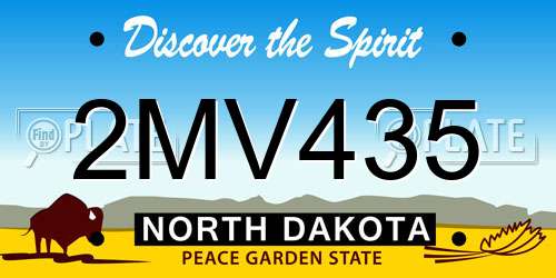2MV435 North Dakota License Plate