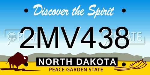 2MV438 North Dakota License Plate