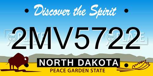 2MV5722 North Dakota License Plate