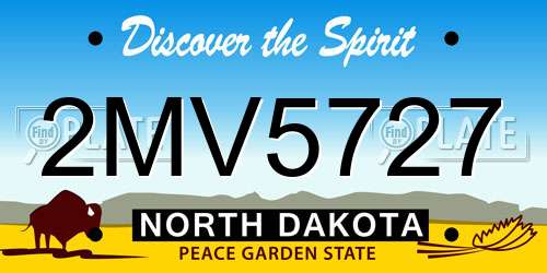 2MV5727 North Dakota License Plate