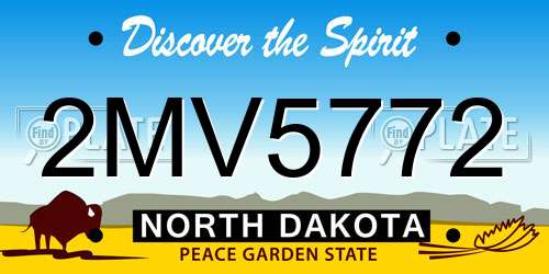 2MV5772 North Dakota License Plate