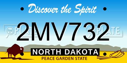 2MV732 North Dakota License Plate