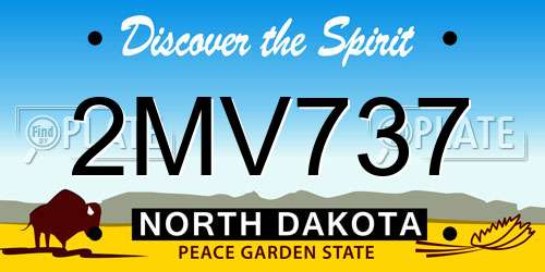 2MV737 North Dakota License Plate