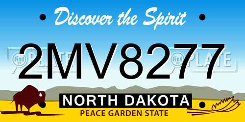 2MV8277 North Dakota License Plate