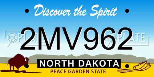 2MV962 North Dakota License Plate