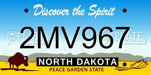 2MV967 North Dakota License Plate