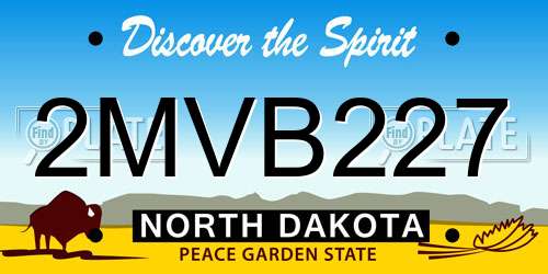 2MVB227 North Dakota License Plate