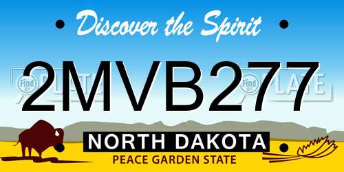 2MVB277 North Dakota License Plate