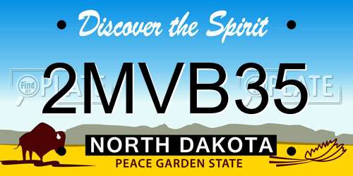 2MVB35 North Dakota License Plate