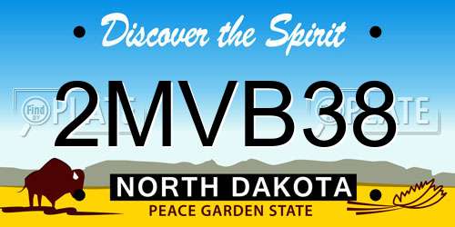2MVB38 North Dakota License Plate