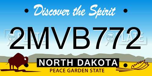 2MVB772 North Dakota License Plate
