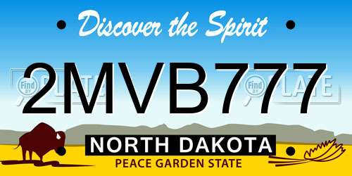 2MVB777 North Dakota License Plate