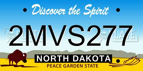 2MVS277 North Dakota License Plate