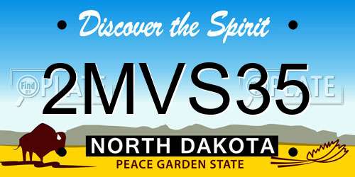 2MVS35 North Dakota License Plate