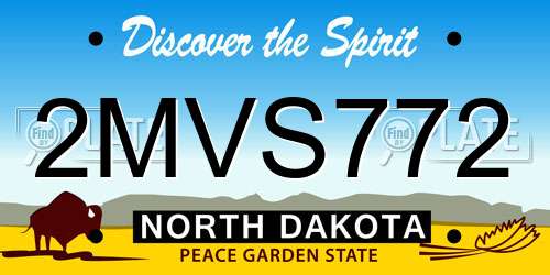 2MVS772 North Dakota License Plate