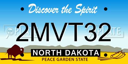 2MVT32 North Dakota License Plate