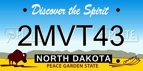 2MVT43 North Dakota License Plate