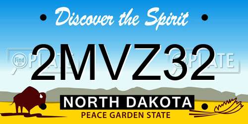 2MVZ32 North Dakota License Plate