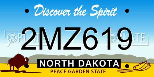 2MZ619 North Dakota License Plate