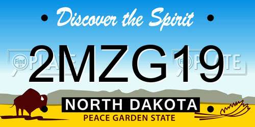2MZG19 North Dakota License Plate