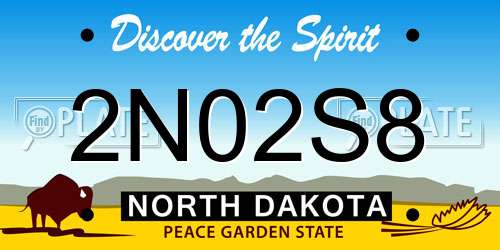 2N02S8 North Dakota License Plate