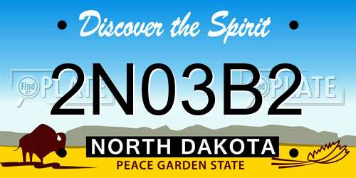 2N03B2 North Dakota License Plate