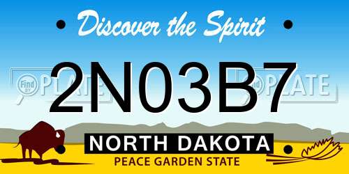2N03B7 North Dakota License Plate