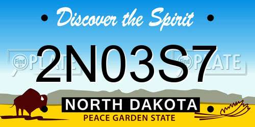 2N03S7 North Dakota License Plate