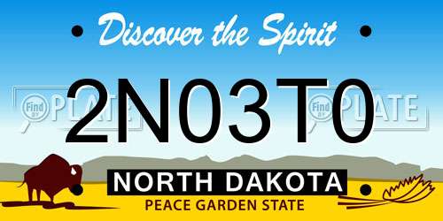 2N03T0 North Dakota License Plate