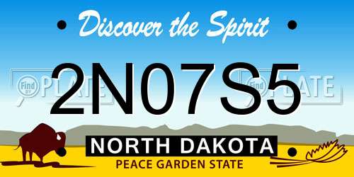 2N07S5 North Dakota License Plate
