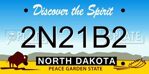 2N21B2 North Dakota License Plate