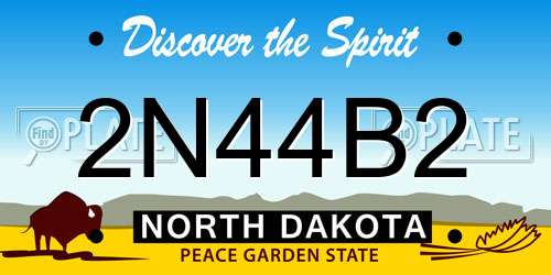 2N44B2 North Dakota License Plate