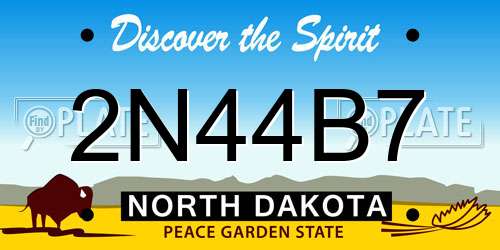 2N44B7 North Dakota License Plate