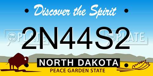 2N44S2 North Dakota License Plate