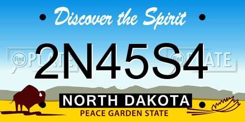 2N45S4 North Dakota License Plate