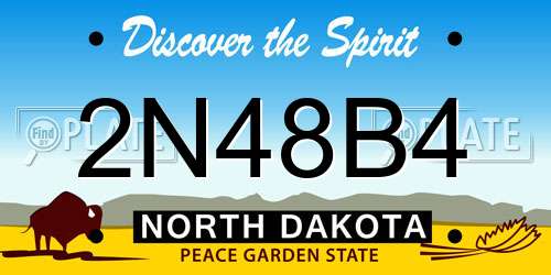 2N48B4 North Dakota License Plate