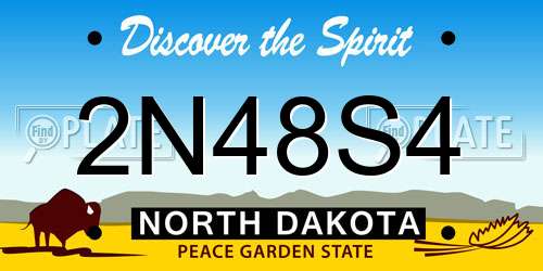 2N48S4 North Dakota License Plate