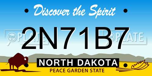 2N71B7 North Dakota License Plate